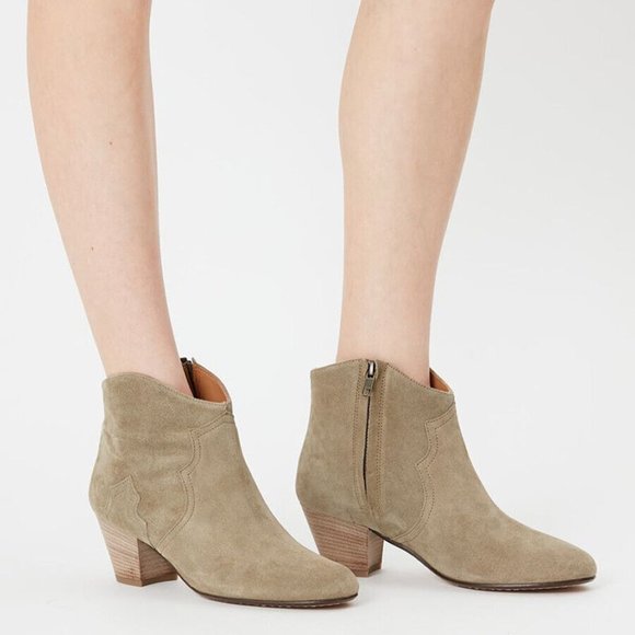 ISABEL MARANT Dicker Short Western Boot Size 7 US 37 EU Tan Brown DD364 - Picture 1 of 8